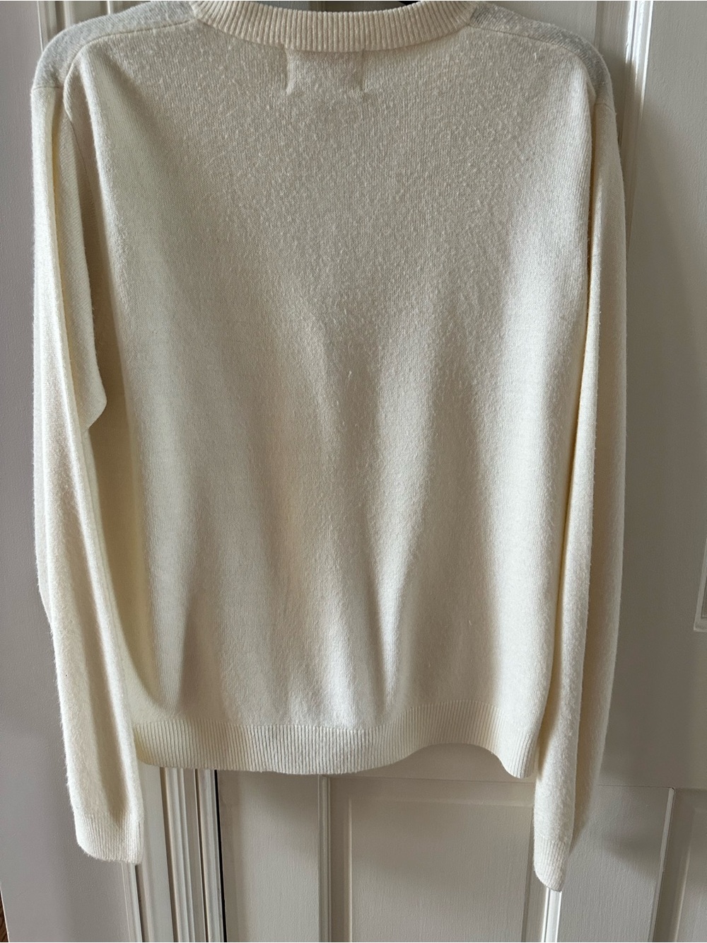 Cream Button-Front Women's Cardigan with Gold Buttons - Picture 4 of 8